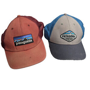 Patagonia Trucker Hat Set Mens One Size Snap Back Mesh Trucker Logo Outdoor